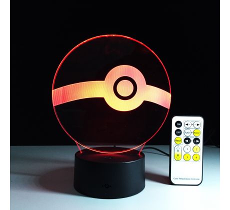 Beling 3D lampa, Pokebal, 7 barevná S222