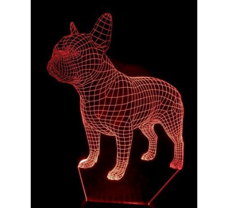 Beling Dětská lampa, Francúzsky bull dog, 7 barevná S9129