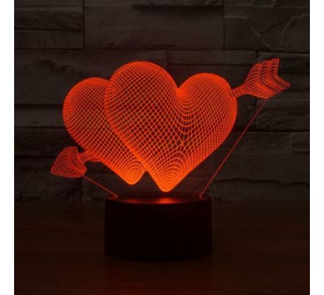 Beling Dětská lampa, Prepichnuté srdcia, 7 barevná S1143
