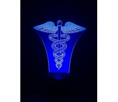 Beling Dětská lampa, Caduceus medical symbol, 7 barevná S1156