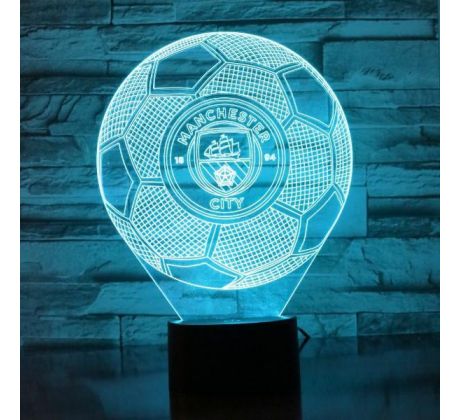Beling 3D lampa, Manchester City lopta, 7 barevná S230
