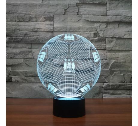 Beling 3D lampa, Manchester city lopta s logom, 7 barevná S236