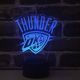Beling 3D lampa, Oklahoma City Thunder, 7 barevná S243