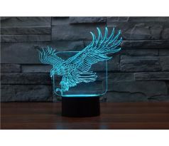 Beling 3D lampa, Eagles, 7 barevná S244