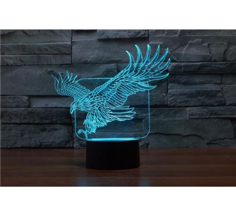 Beling 3D lampa, Eagles, 7 barevná S244