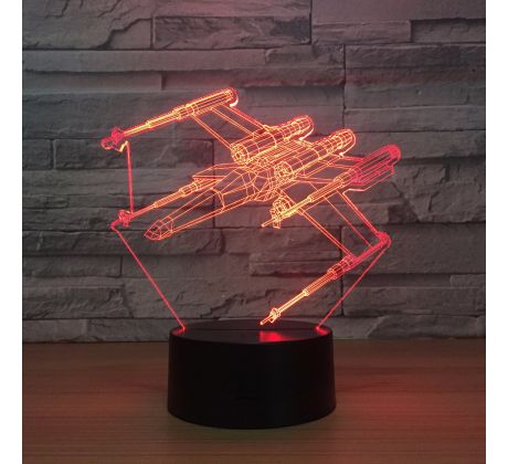 Beling 3D star wars lampa, X-wing, 7 barevná S12485