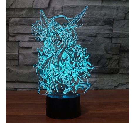 Beling 3D lampa,Sylvanas Windrunner , 7 barevná S163842TFDW