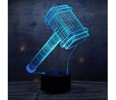 Beling 3D lampa, Thorovo kladivo , 7 barevná SS1838FDG42GAJ