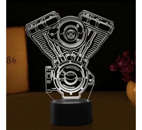 Beling 3D lampa, Harley Davidson motor, 7 barevná S51G3