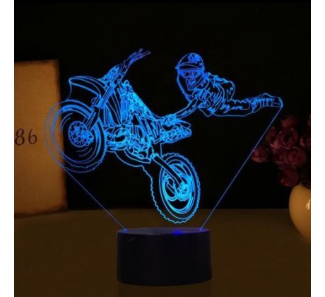 Beling 3D lampa, Létající motokrosový jezdec , 7 barevná DAPDS13