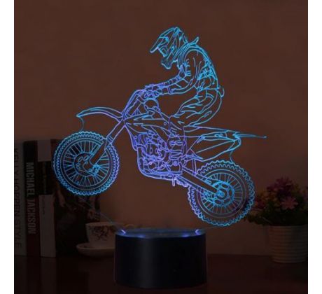 Beling 3D lampa, Motokrosový jezdec , 7 barevná DW5DS13