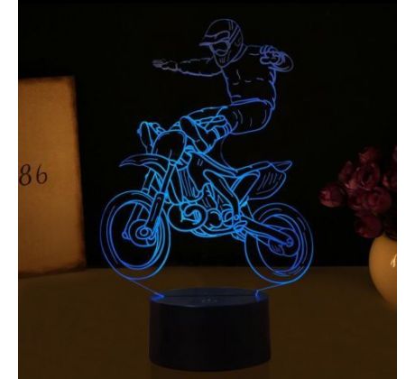Beling 3D lampa, Motokrosový jezdec 3 , 7 barevná DW532DS13