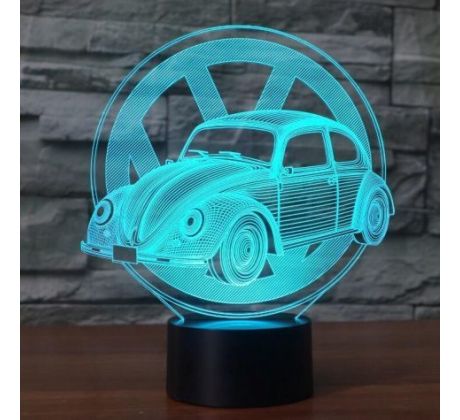 Beling 3D lampa, VW Chrobák, 7 barevná S311