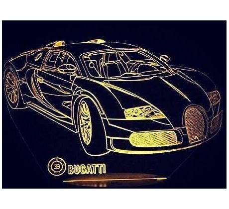 Beling 3D lampa,Bugatti Veyron , 7 barevná DAK1JDTFDFV2