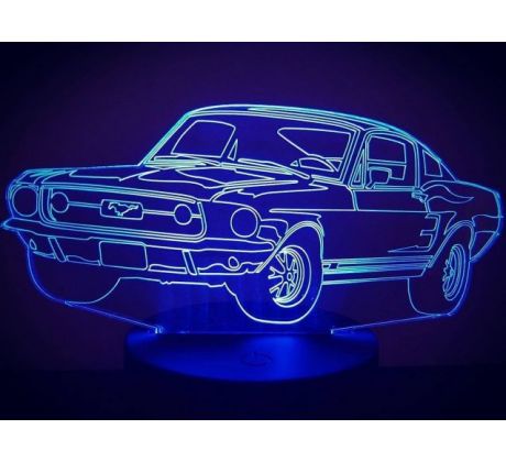 Beling 3D lampa,Ford Mustang , 7 barevná DFJE58