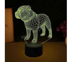 Beling 3D lampa, Anglicky bull dog, 7 barevná S4SA25