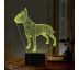 Beling 3D lampa, bull terrier, 7 barevná S421S25