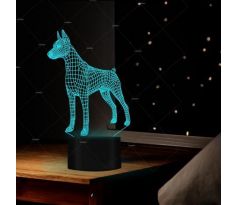 Beling 3D lampa, Doberman, 7 barevná S421S25SA