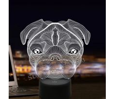 Beling 3D lampa,Pit bull, 7 barevná S413