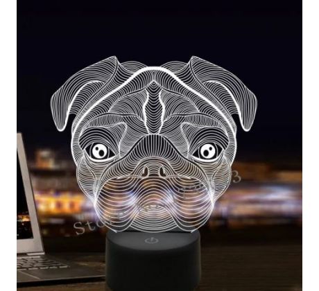 Beling 3D lampa,Pit bull, 7 barevná S413