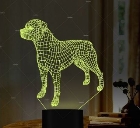 Beling 3D lampa, Rottweiler , 7 barevná S42QASTA