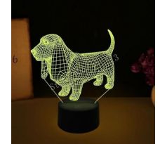 Beling 3D lampa,poľovnícky pes , 7 barevná SQWASTA