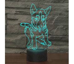 Beling 3D lampa,Husky štena , 7 barevná SQWASSATA