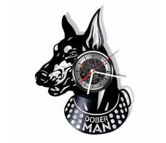 Beling nástenne vinylové hodiny Dobermančierne, GLX52Q8