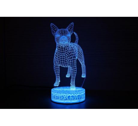 Beling 3D lampa,Čivava 1  , 7 barevná SQDD54