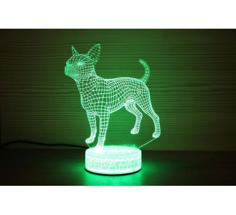 Beling 3D lampa,Čivava 2, 7 barevná SQDD54DDF