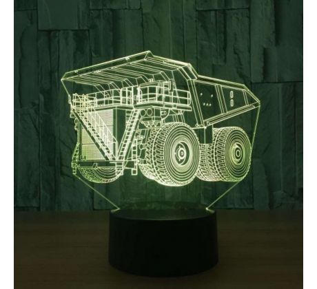 Beling 3D lampa, Bánsky nákladiak catellpilar , 7 farebná HXXEL5
