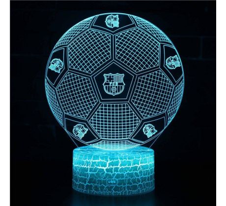 Beling 3D lampa, Lopta s logom FCB barcelona, 7 barevná S89