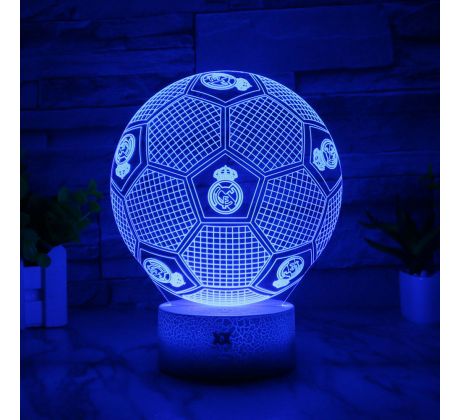 Beling 3D lampa, Lopta s logom Real Madrid, 7 barevná S93