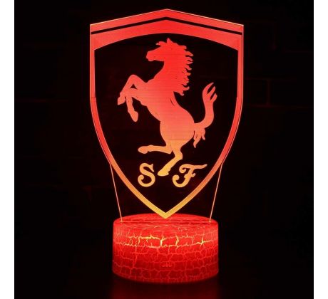 Beling 3D lampa, Ferrari logo, 7 barevná S57