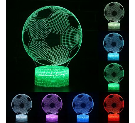 Beling 3D lampa, Futbalová Lopta, 7 barevná S97