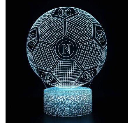Beling 3D lampa, 3D lampa lopta s logom Neapol, 7 barevná S71SKS8
