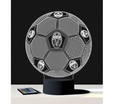 Beling 3D lampa, Lopta s logom Juventus, 7 barevná S90