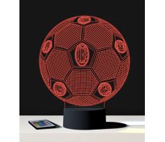 Beling 3D lampa, Lopta s logom AC Miláno, 7 barevná S95