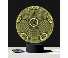 Beling 3D lampa,lopta s logom BVB Borussia Dortmund, 7 barevná S102