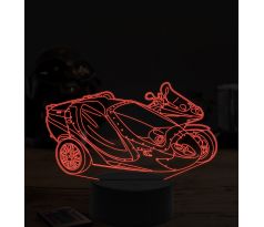 Beling 3D lampa,Zeus motorka zo sajdkárou, 7 farebná ZZ70