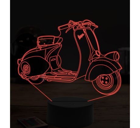 Beling 3D lampa,Vespa 98, 7 farebná ZZ62