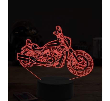 Beling 3D lampa, harley davidson night road, 7 farebná ZZ40