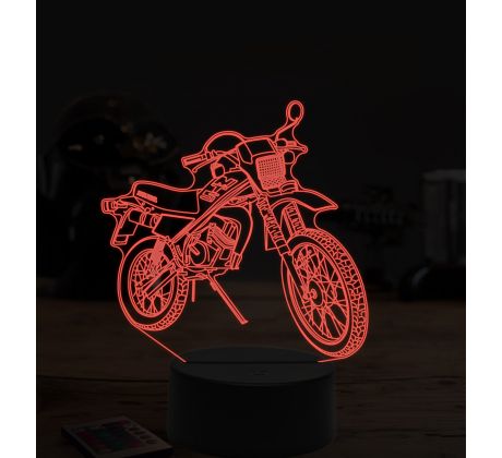 Beling 3D lampa, motokrosová motorka, 7 farebná ZZ31