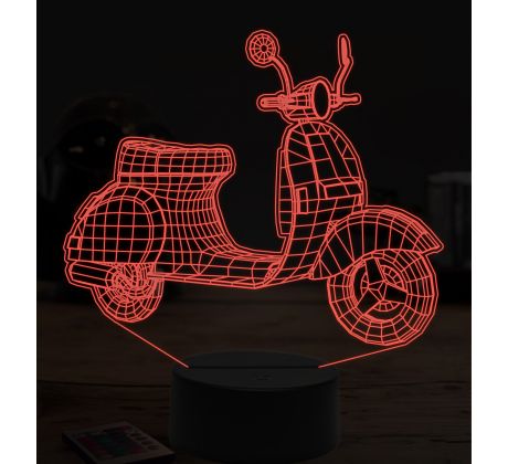 Beling 3D lampa,vespa skúter, 7 farebná ZZ13