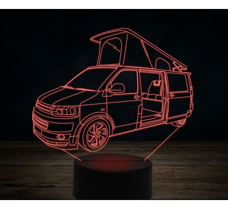 Beling 3D lampa,Volkswagen transporter T5 campervan, 7 farebná VW47