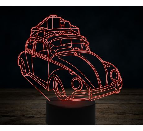 Beling 3D lampa,old Volkswagen beetle, 7 farebná VW39