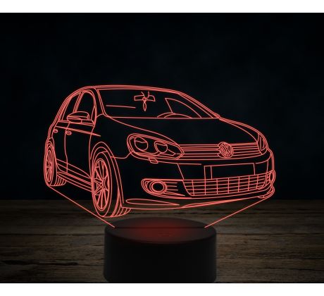 Beling 3D lampa,Volkswagen Golf Mk6, 7 farebná VW20