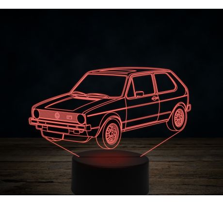 Beling 3D lampa, volkswagen golf mk1 gti, 7 farebná VW12