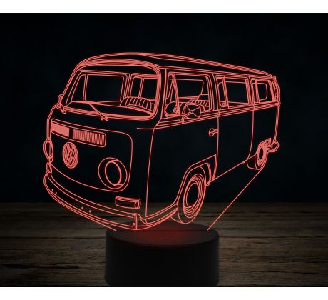 Beling 3D lampa,1968-Volkswagen-T2-Mini-Bus,7 farebná VW4