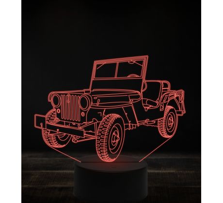 Beling 3D lampa, Jeep Willys MB 7 farebná, VBN3